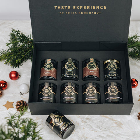 Weihnachts Geschenkbox Grande Genuss (8 Glasdosen)