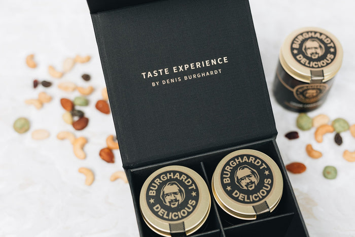 Burghardt Box als 4er Set mit edlen Glasdosen und goldenem Deckel