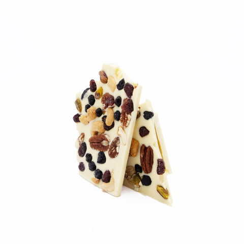 Bean to Bar - Weiße Bruchschokolade mit Blueberry Mix