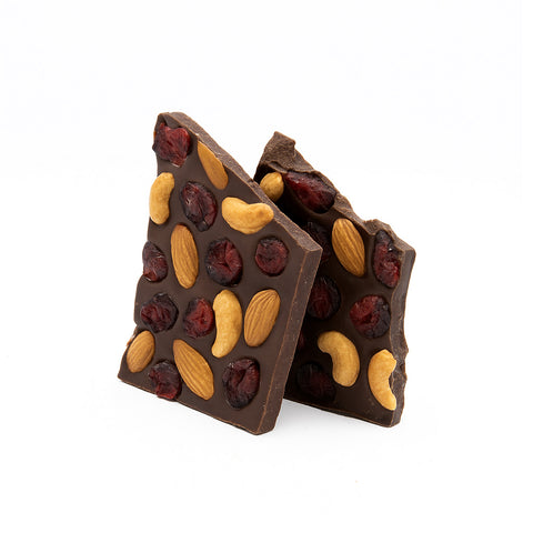 Bean to Bar Zartbitter Bruchschokolade mit Cranberry Nut Mix